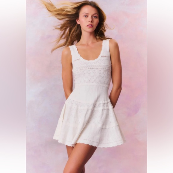 NWT! LoveShackFancy white Ronelle Dress size XS , brand new, sweater dress mater - Picture 2 of 4